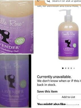 (1)Camille Rose Lavender Crush Curl Defining Hair Gel